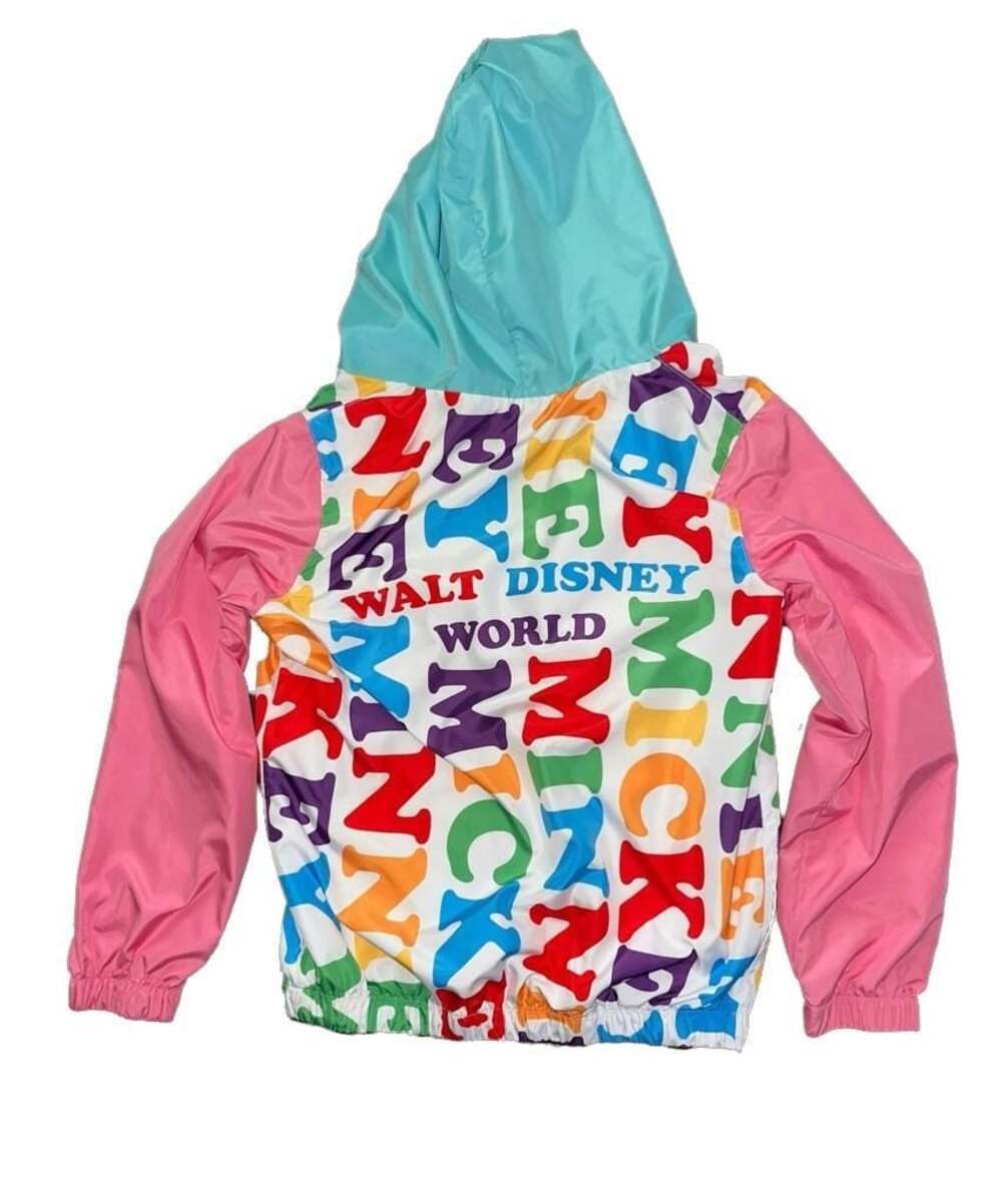 Disney World Mickey and Minnie Mouse All-Over Print Hooded Windbreaker Jacket - Picture 2 of 3